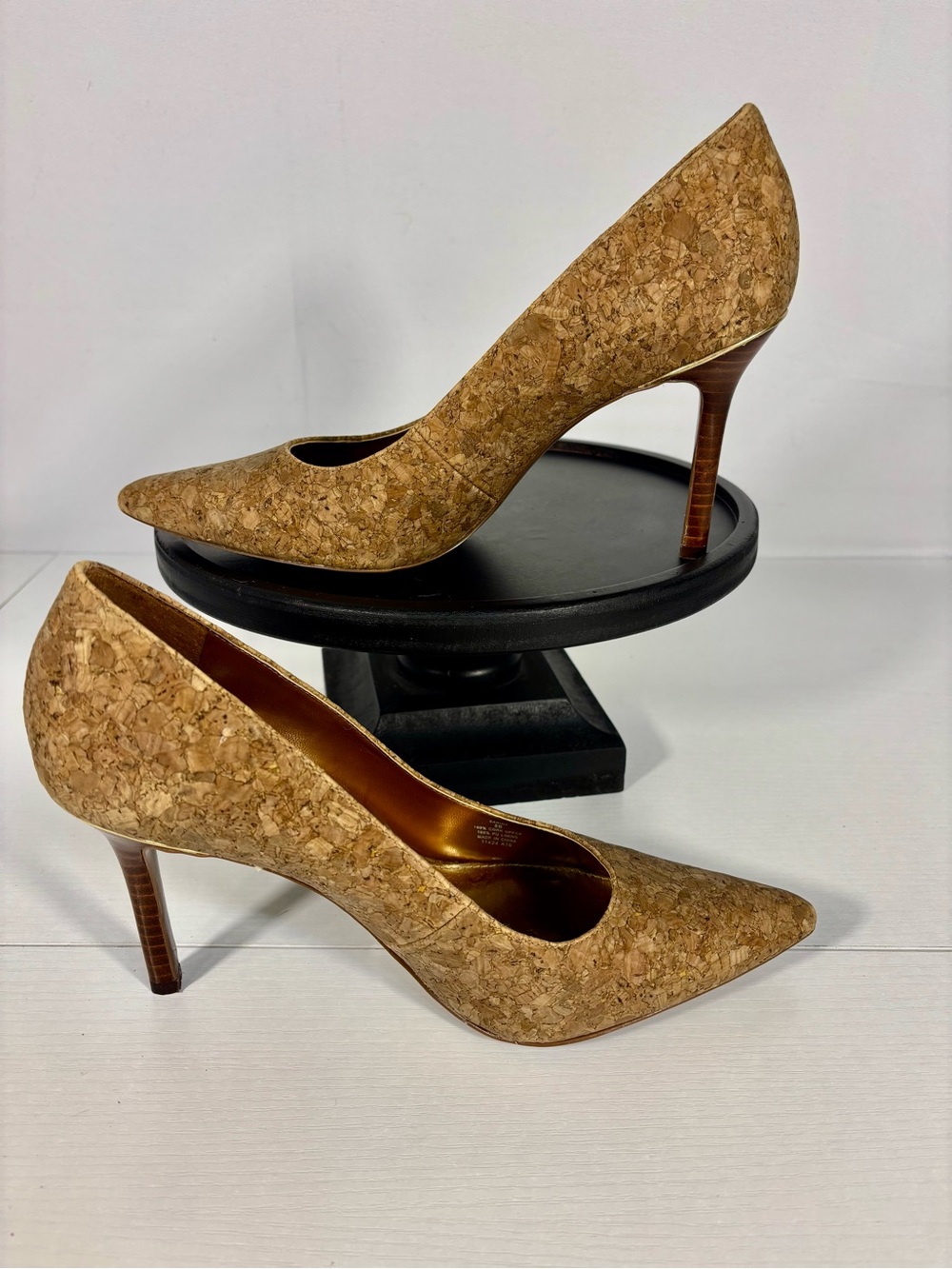 Lauren Ralph Lauren Sarina Cork Pointed Toe Stiletto Pumps Heels 8B
